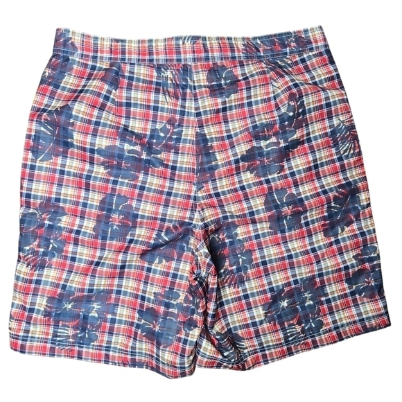TOMMY HILFIGER Men's Plaid Floral Swim Trunks Multi Color Size Extra Large - Picture 2 of 9